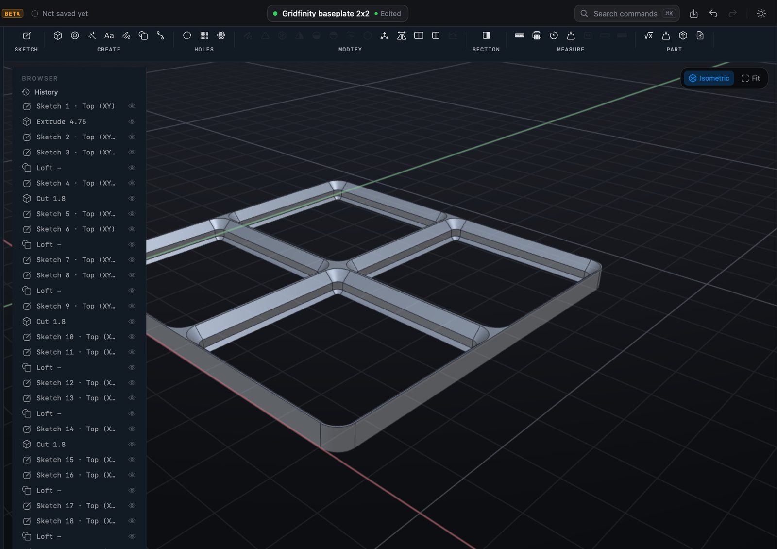 A Gridfinity baseplate, any size.